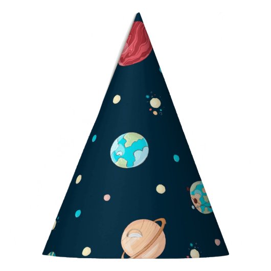 Alien en en astronaut in ruimtevaartthema feesthoedjes (Links)