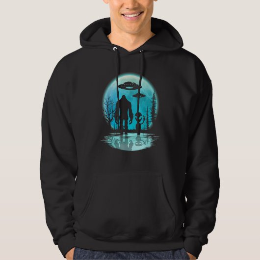Alien en en Bigfoot Moon Hoodie (Voorkant)
