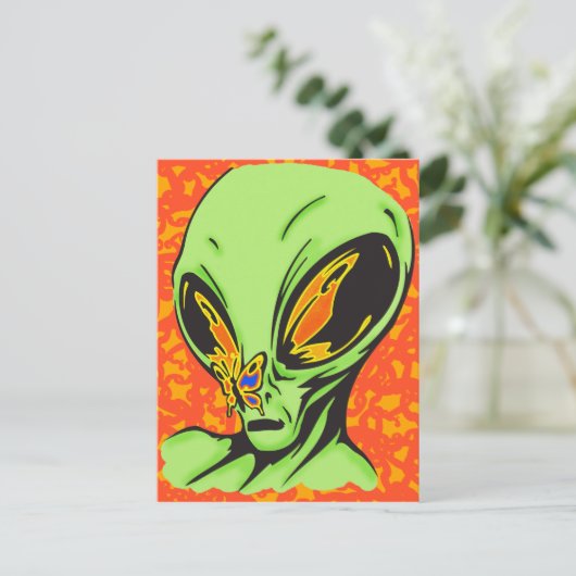 Alien en en Butterfly Briefkaart (Staand voorkant)