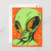 Alien en en Butterfly Briefkaart (Voorkant / Achterkant)
