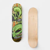 Alien en en Flying Saucer UFO Persoonlijk Skateboard (Voorkant)