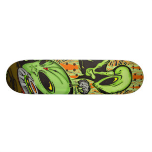 Alien en en Flying Saucer UFO Persoonlijk Skateboard