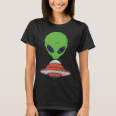 Alien en en ruimteschip t-shirt (Voorkant)