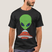 Alien en en ruimteschip t-shirt (Voorkant)