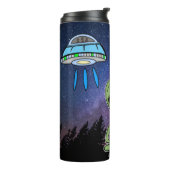 Alien en en UfO op Sterrennacht Thermosbeker (Gedraaid links)