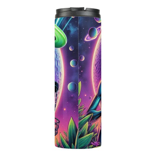 Alien en Flying Disc Golfschotel Thermosbeker (Achterkant)