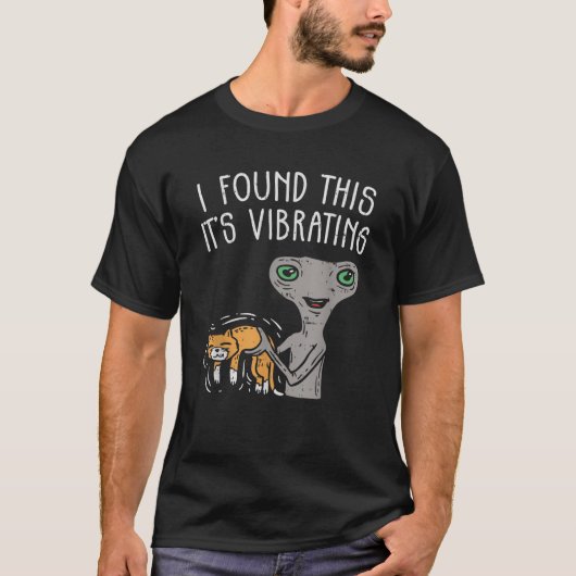 Alien en Kat T-shirt Funny UFO Shirt (Voorkant)