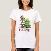 Alien en Kerstboom T-shirt (Voorkant)