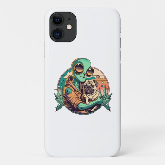 Alien en Pug Case-Mate iPhone Case (Achterkant)