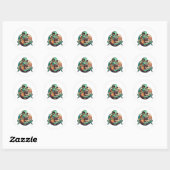Alien en Pug Ronde Sticker (Vel)