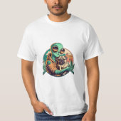Alien en Pug T-shirt (Voorkant)