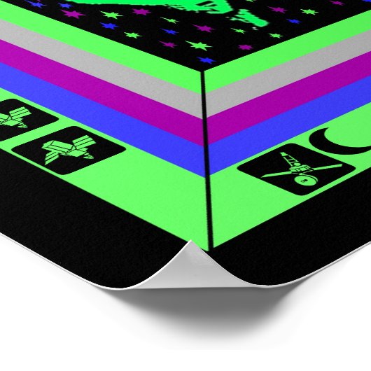 ALIEN EN SCHIP met HIDDEN CRYPTISCH BERICHT POSTER (Hoek)