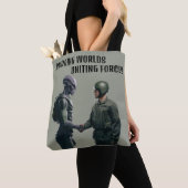 Alien en soldaat tote bag (Dichtbij)