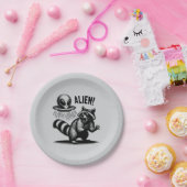 Alien Encounter, een gevreesde wasbeer Papieren Bordje (Feest)