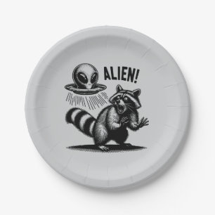 Alien Encounter, een gevreesde wasbeer Papieren Bordje