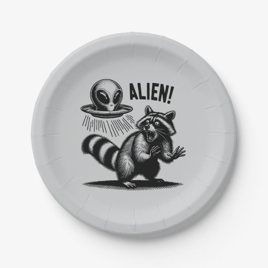 Alien Encounter, een gevreesde wasbeer Papieren Bordje (Voorkant)