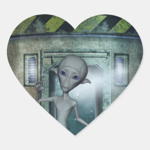 Alien Entellers hartsticker Hart Sticker