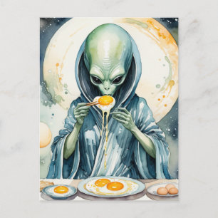 Alien Eten Eieren Briefkaart