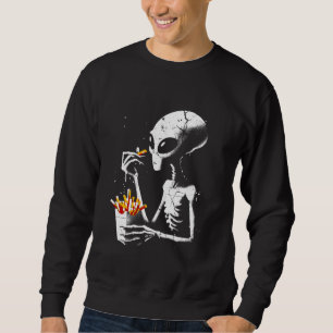 Alien eten friet - Grappig Grafisch Alien UF Trui