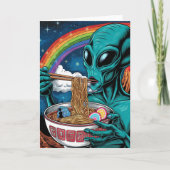 Alien eten noedels alle gelegenheden kaart (Voorkant)
