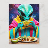 Alien eten taco's briefkaart (Voorkant)
