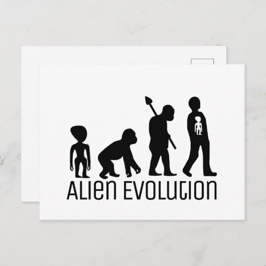 Alien Evolution, buitenaardse Alien Briefkaart (Voorkant / Achterkant)