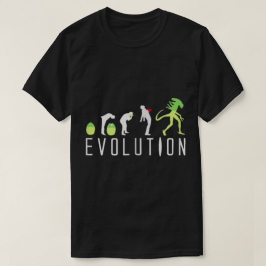 Alien Evolution Funny Sci-Fi Design T-shirt (Design voorkant)