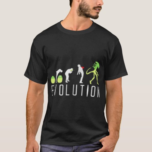 Alien Evolution Funny Sci-Fi Design T-shirt (Voorkant)