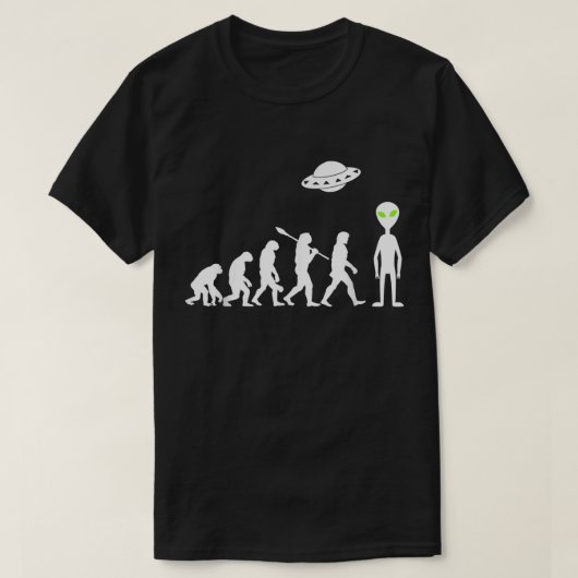 Alien Evolution Funny UFO Design T-shirt (Design voorkant)
