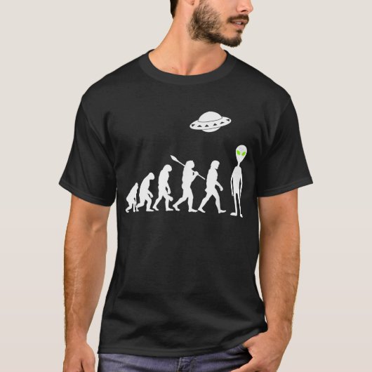 Alien Evolution Funny UFO Design T-shirt (Voorkant)