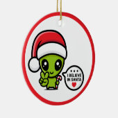 Alien Extraterrestrial Martian met kerstversiering Keramisch Ornament (Rechts)