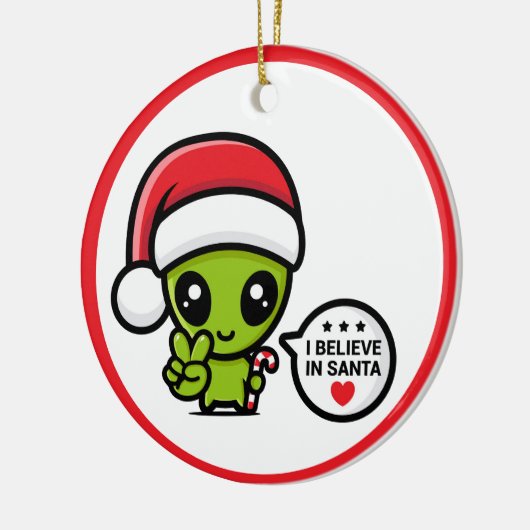 Alien Extraterrestrial Martian met kerstversiering Keramisch Ornament (Links)