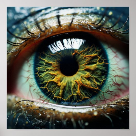 Alien Eye Close-Up Macro Foto - Uniek en Myster Poster (Voorkant)