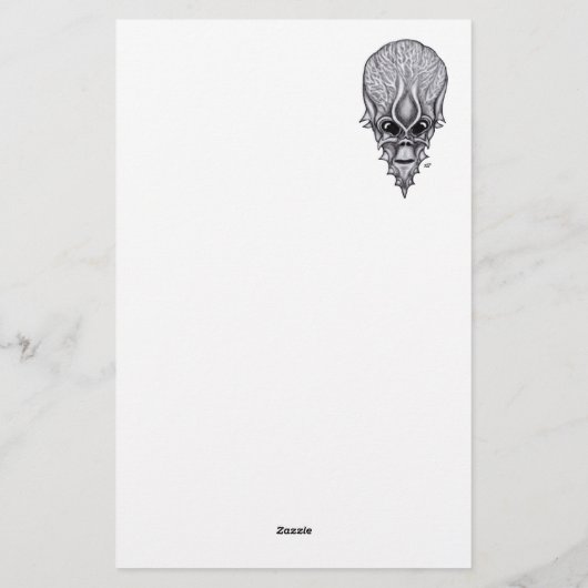 Alien Face , Afrikaanse schedelherstructie L Briefpapier (Achterkant)