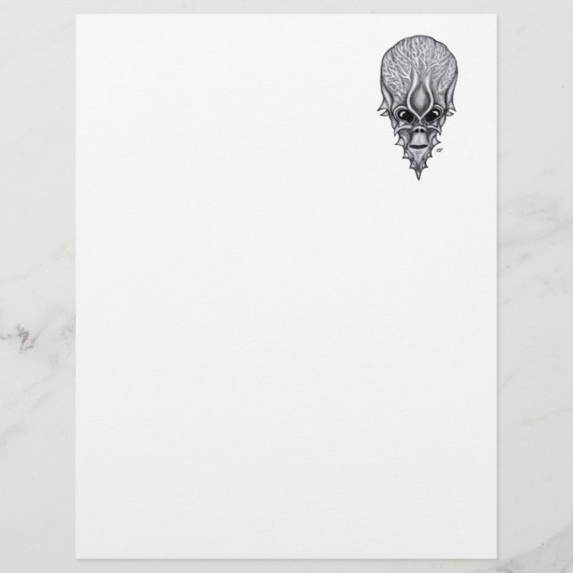 Alien Face , Afrikaanse schedelwederopbouw Briefhoofd (Voorkant)