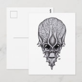 Alien Face , Afrikaanse schedelwederopbouw Briefkaart (Voorkant / Achterkant)