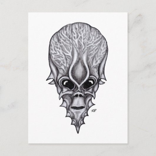 Alien Face , Afrikaanse schedelwederopbouw Briefkaart (Voorkant)