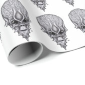Alien Face , Afrikaanse schedelwederopbouw Cadeaupapier (Rol Hoek)