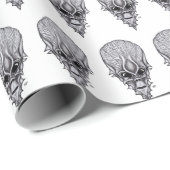 Alien Face , Afrikaanse schedelwederopbouw Cadeaupapier (Rol Hoek)
