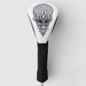 Alien Face , Afrikaanse schedelwederopbouw Golfheadcover (Voorkant)