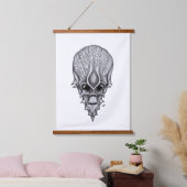 Alien Face , Afrikaanse schedelwederopbouw Hangend Wandkleed (Slaapkamer)