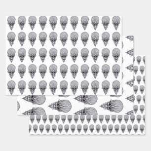 Alien Face , Afrikaanse schedelwederopbouw Inpakpapier Vel