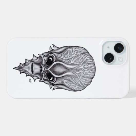 Alien Face , Afrikaanse schedelwederopbouw iPhone Hoesje (Achterkant horizontaal)