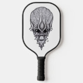 Alien Face , Afrikaanse schedelwederopbouw Pickleball Paddle (Achterkant)