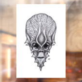 Alien Face , Afrikaanse schedelwederopbouw Raamsticker (Vel 2)
