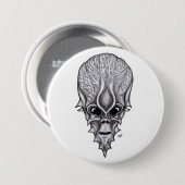 Alien Face , Afrikaanse schedelwederopbouw Ronde Button 7,6 Cm (Voorkant /achterkant)