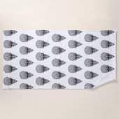 Alien Face , Afrikaanse schedelwederopbouw Strandlaken (Voorkant)