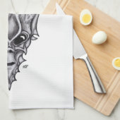 Alien Face , Afrikaanse schedelwederopbouw Theedoek (Quarter Fold)