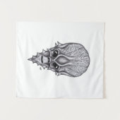 Alien Face , Afrikaanse schedelwederopbouw Wandkleed (Voorkant (horizontaal))