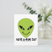 Alien Face Briefkaart (Staand voorkant)